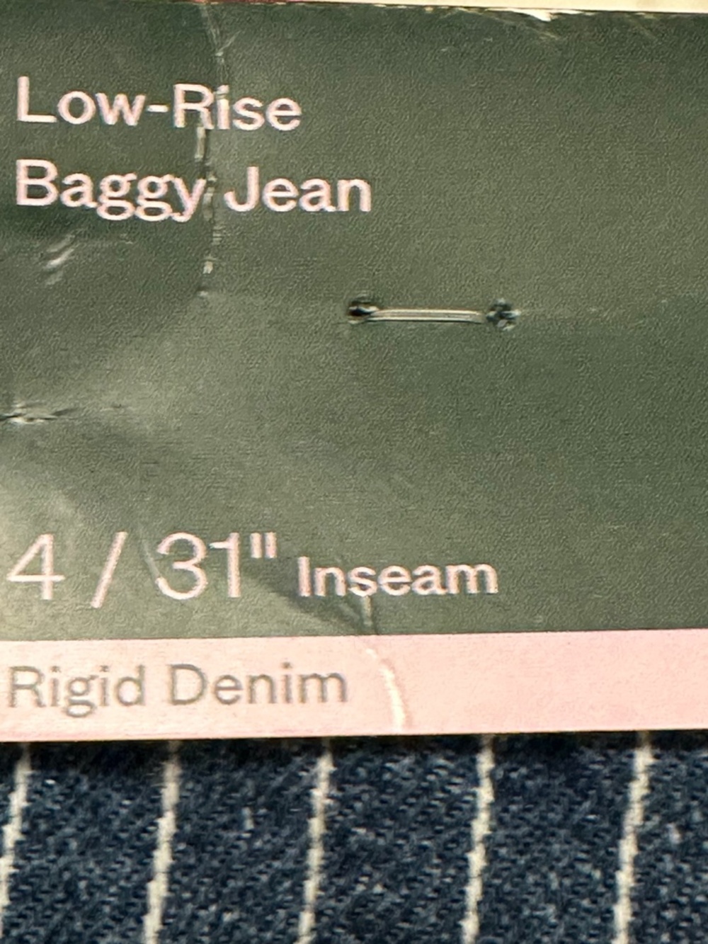 NWT Wild Fable Rigid Denim Low Rise Baggy Jeans Pinstripe Carpenter Size 4 - Picture 6 of 9